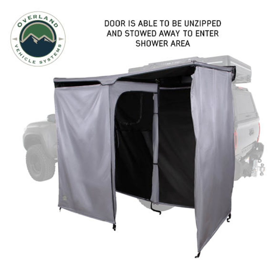 OVS HD Nomadic 2 Person Quick Deploying Car-Side Shower & Privacy Room Combo unzippable door 