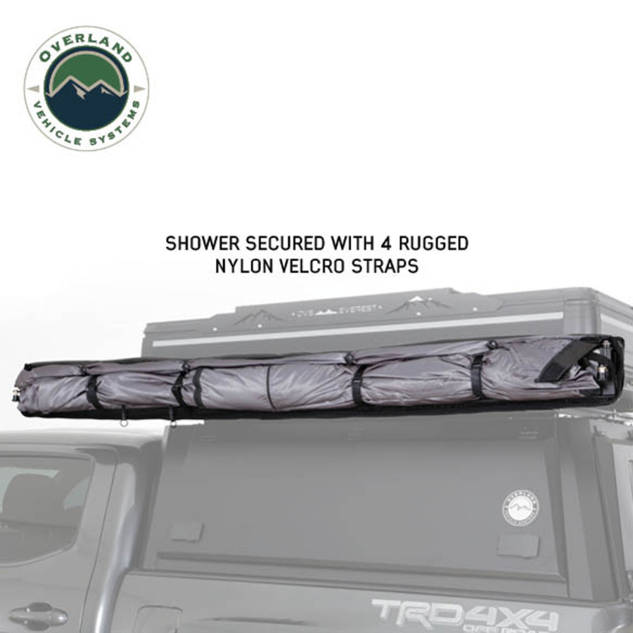 OVS HD Nomadic 2 Person Quick Deploying Car-Side Shower & Privacy Room Combo velcro straps