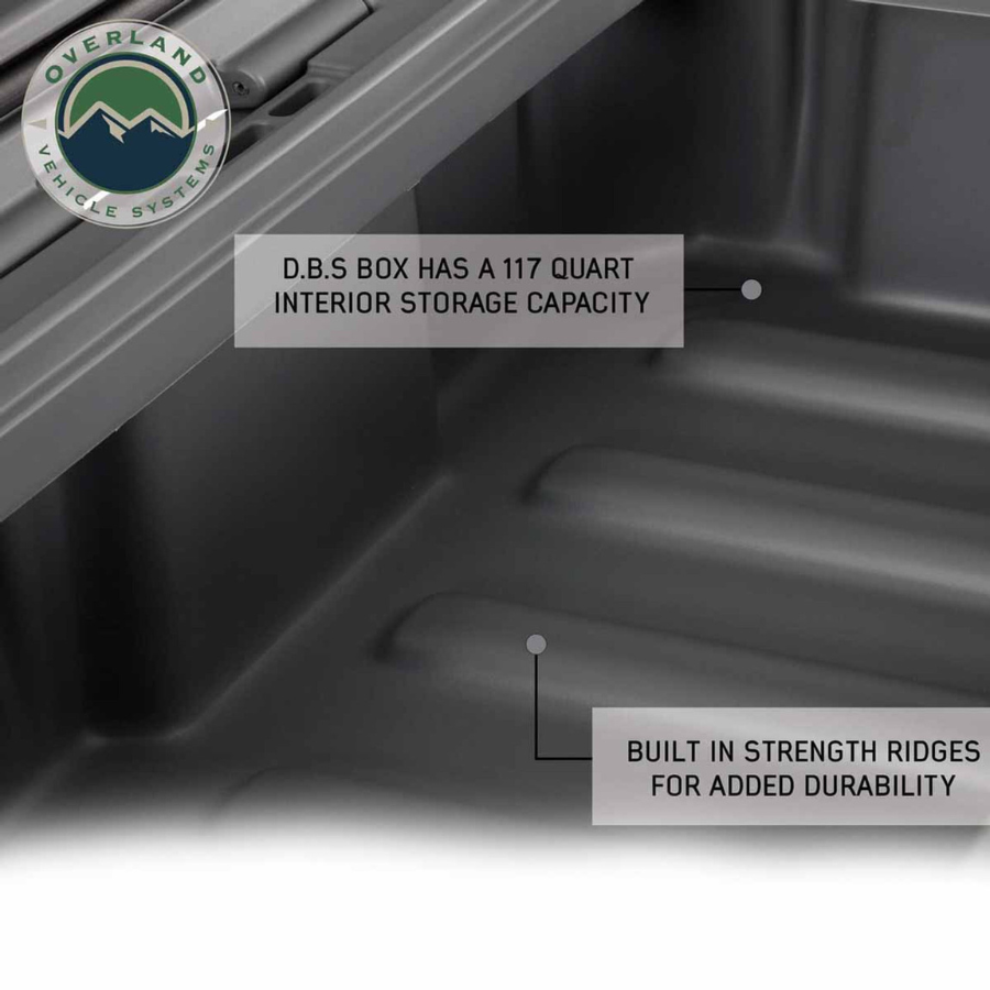 OVS D.B.S. - Dark Grey 117 QT Dry Box With Drain and Bottle Opener interior structure