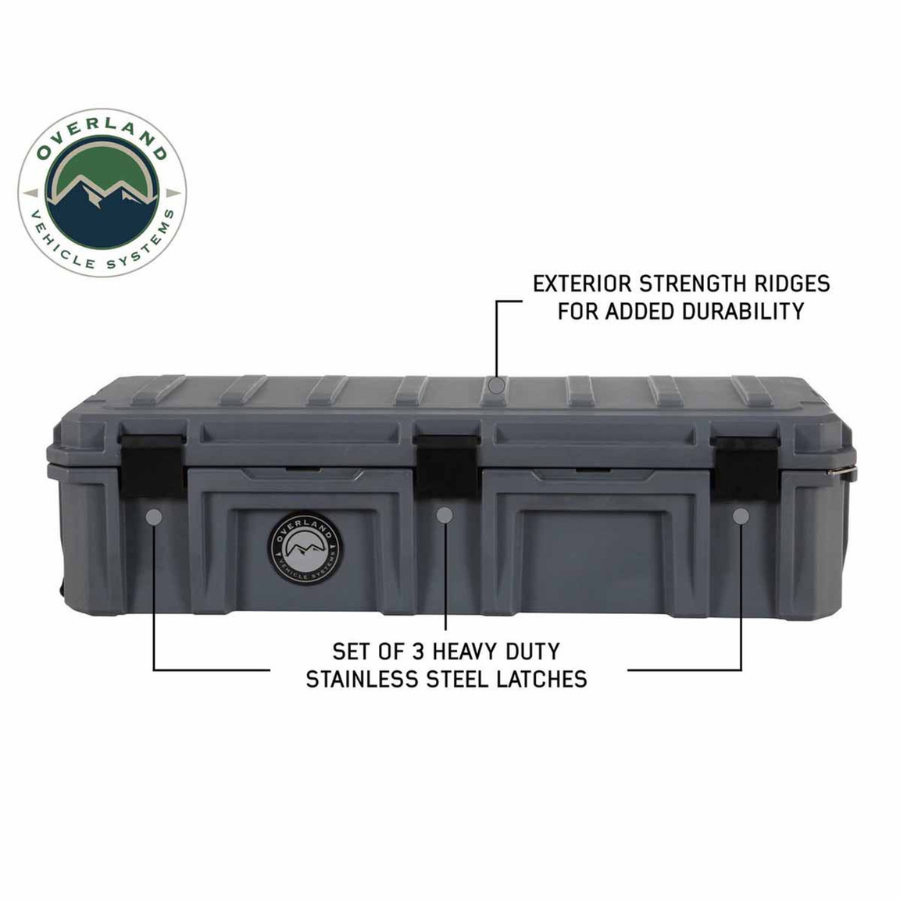 OVS D.B.S. - Dark Grey 117 QT Dry Box With Drain and Bottle Opener 3 heavy duty latches 