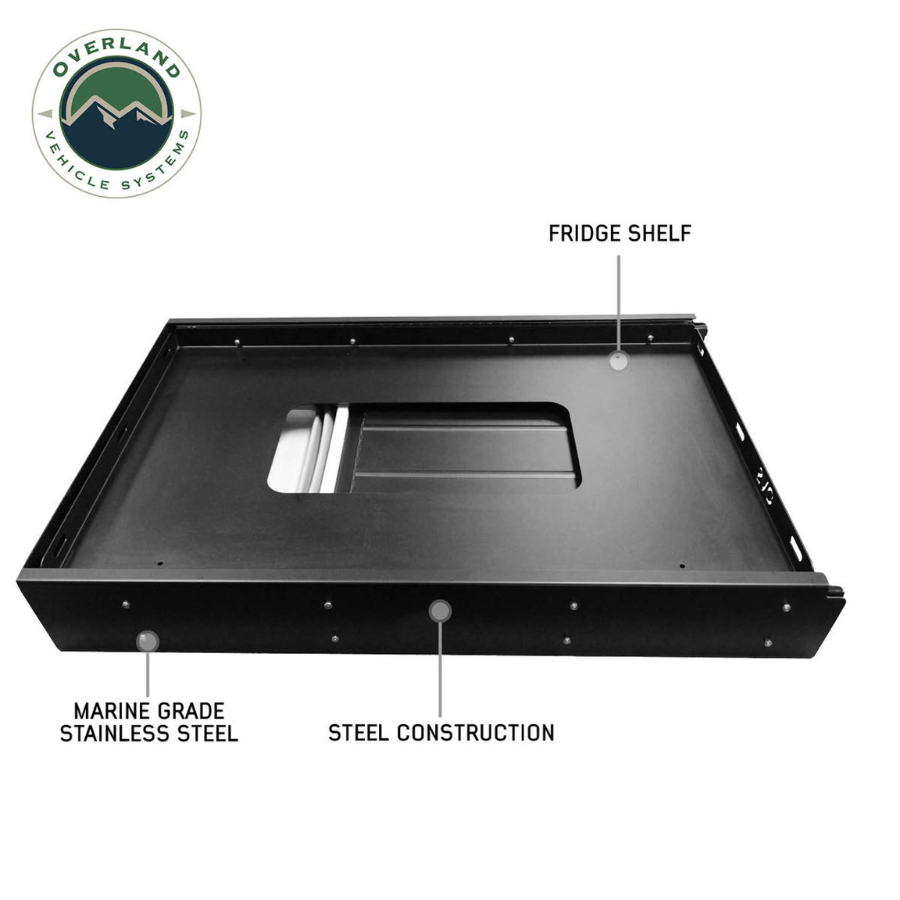 OVS Large Refrigerator Tray and Sink Slide - Black Powder Coat Universal steel construction