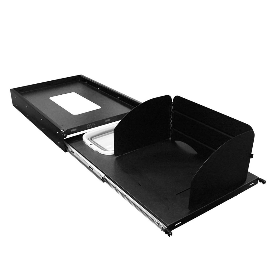 OVS Large Refrigerator Tray and Sink Slide - Black Powder Coat Universal