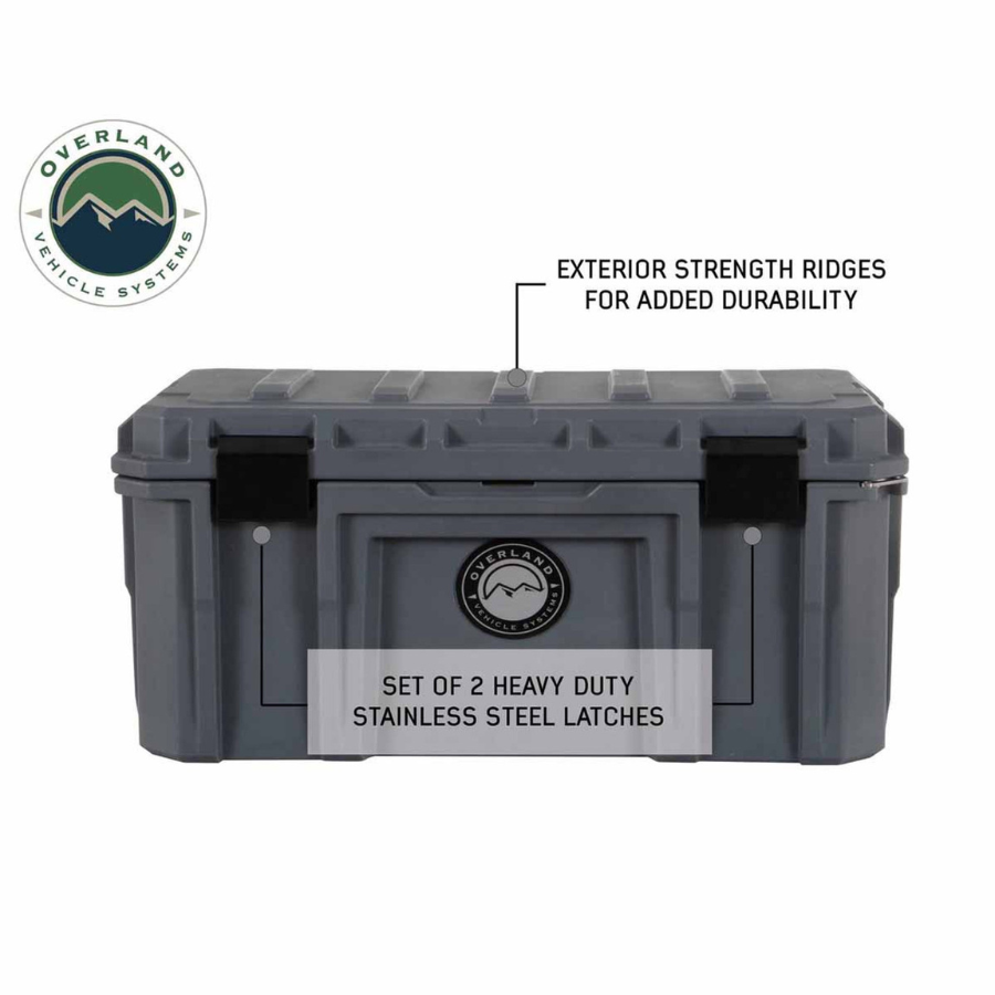 OVS D.B.S. - Dark Grey 95 QT Dry Box With Drain and Bottle Opener latches 