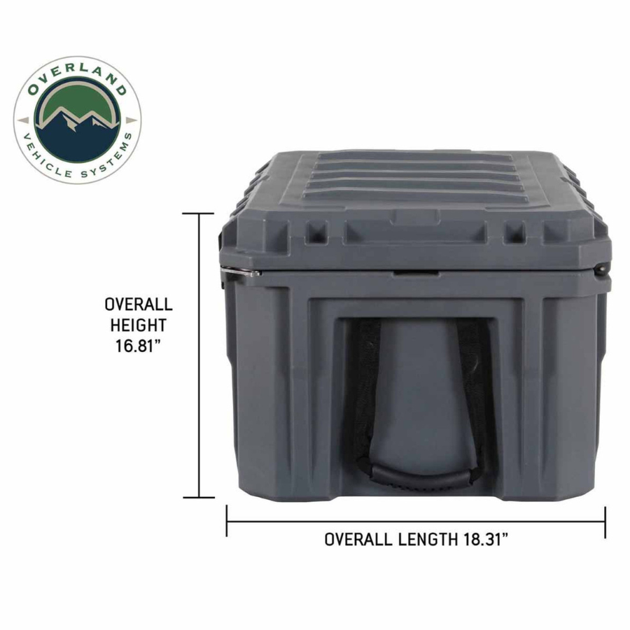 OVS D.B.S. - Dark Grey 95 QT Dry Box With Drain and Bottle Opener dimensions