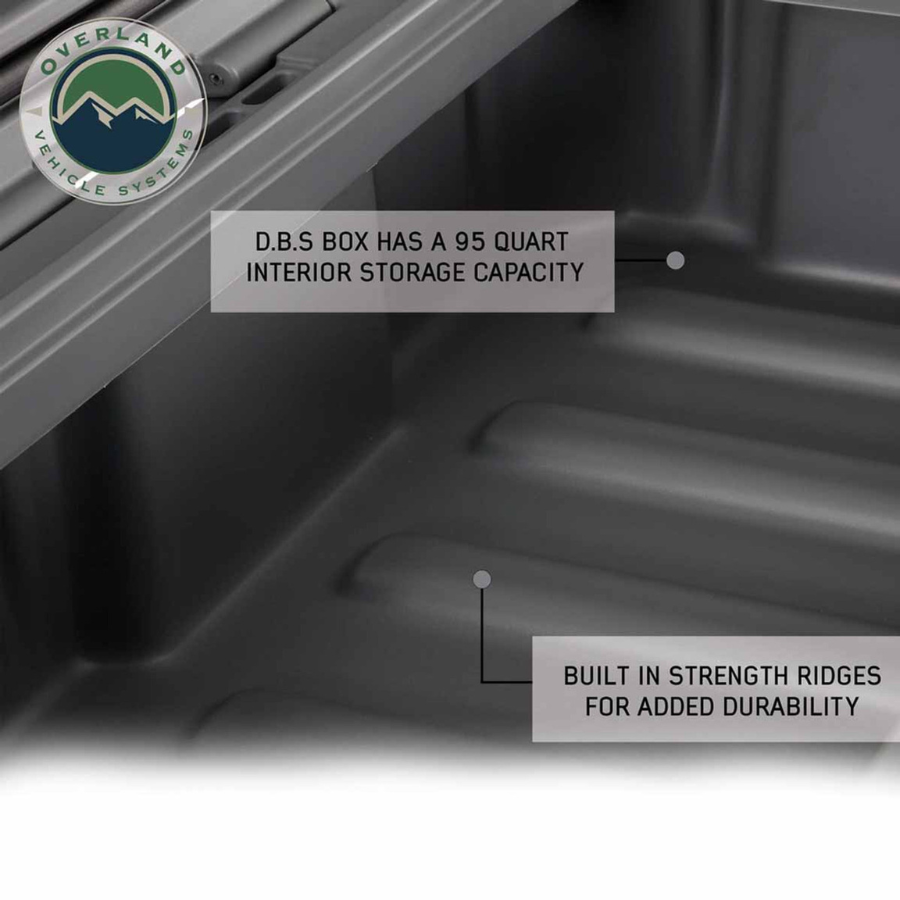 OVS D.B.S. - Dark Grey 95 QT Dry Box With Drain and Bottle Opener interior construction