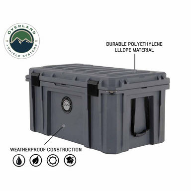 OVS D.B.S. - Dark Grey 169 QT Dry Box with Wheels, Drain, and Bottle Opener LLLDPE construction