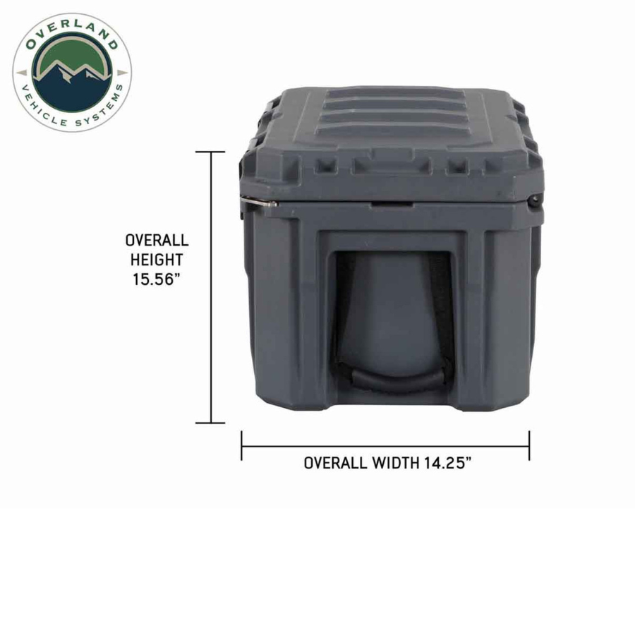 OVS D.B.S. - Dark Grey 53 QT Dry Box with Drain, and Bottle Opener dimensions 