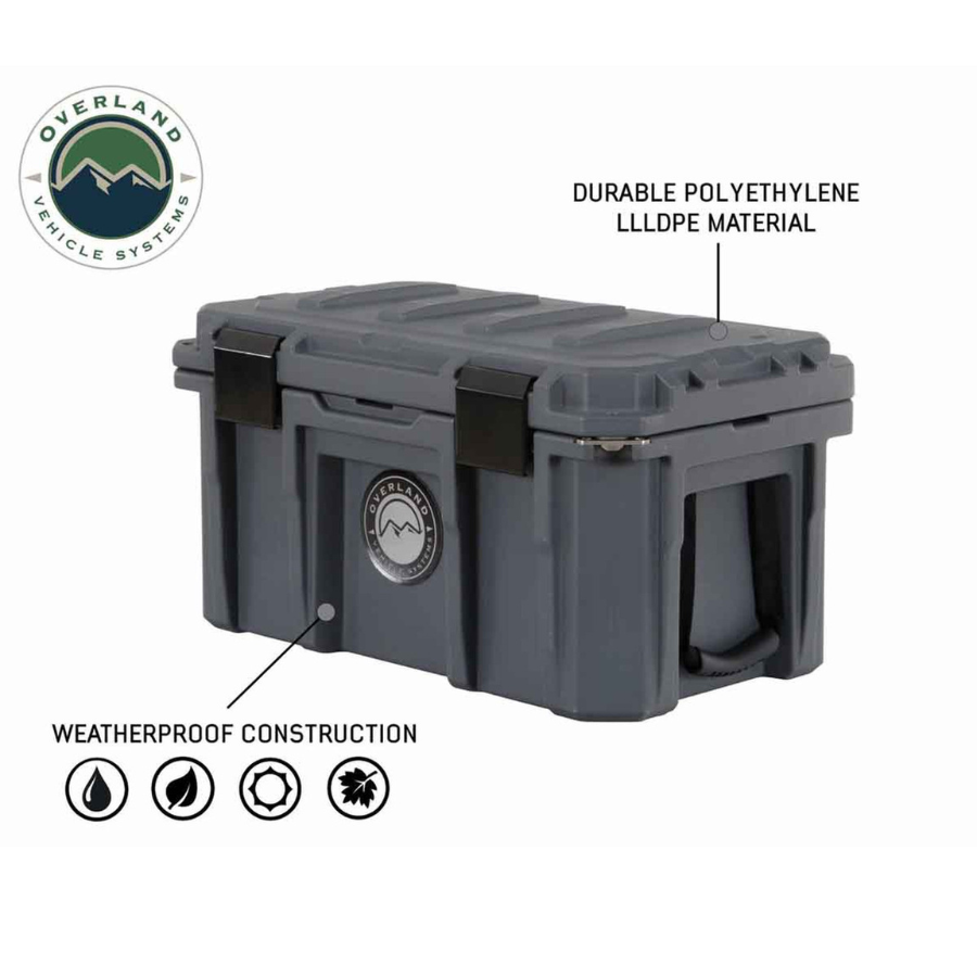 OVS D.B.S. - Dark Grey 53 QT Dry Box with Drain, and Bottle Opener LLLDPE material