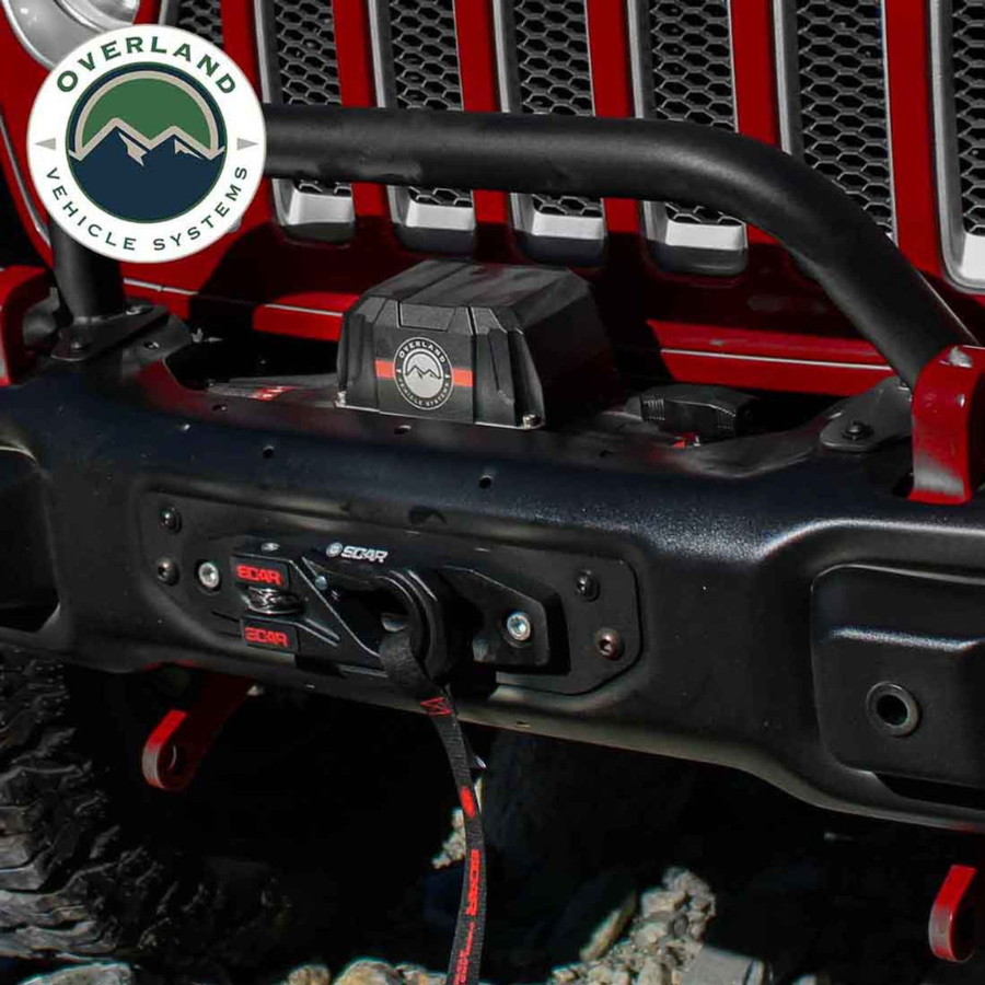 OVS SCAR 10S - 10,000 lbs. Rated Synthetic Rope Winch on jeep 