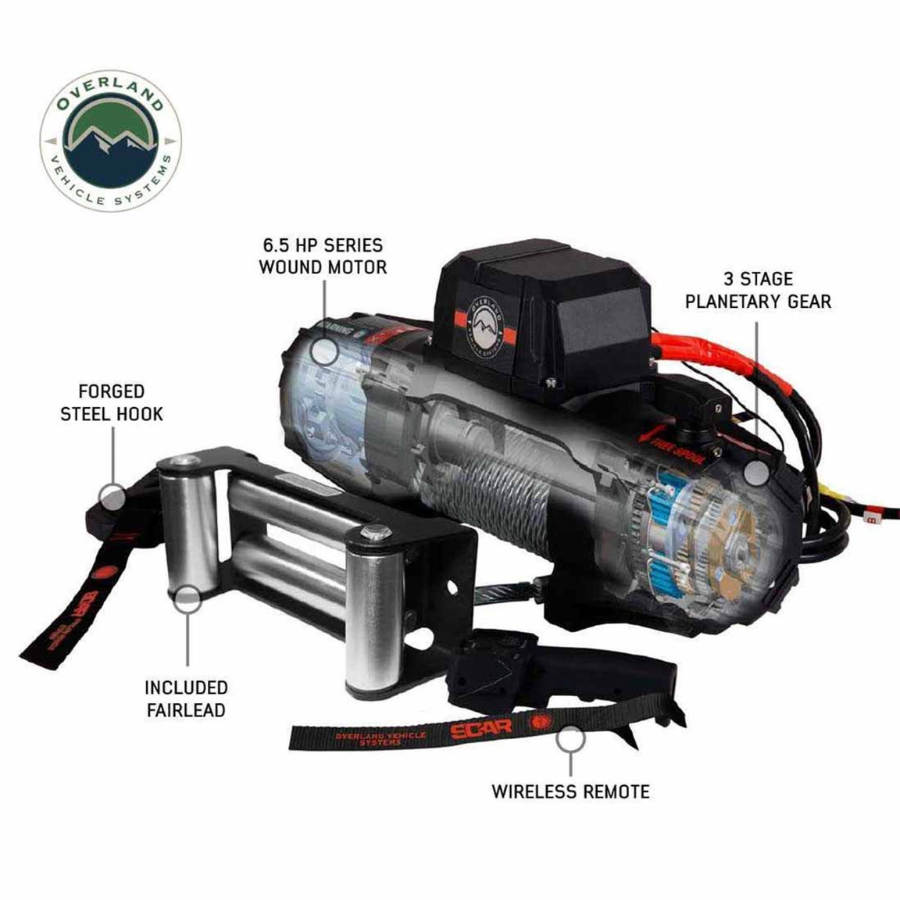 OVS SCAR 10 - 10,000 lbs. Rated Steel Cable Winch interior components 