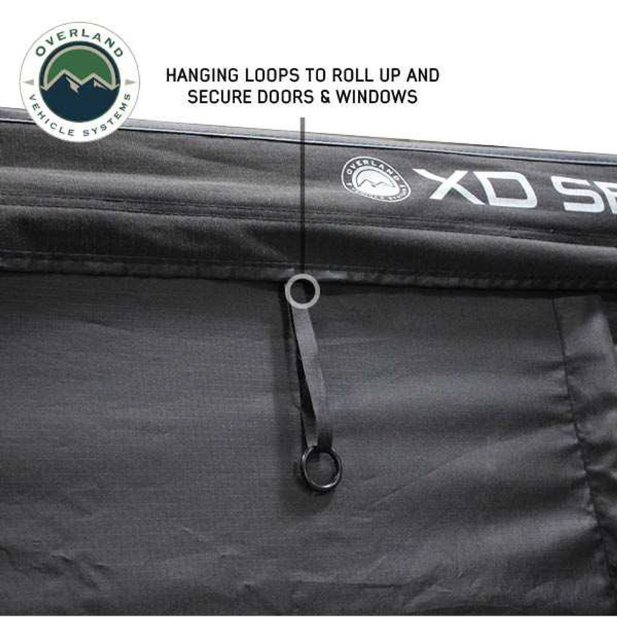 OVS XD Nomadic 270 Degree Awning & Wall Kit Combo - Lights, Black Out, Black Body , Trim, and Travel Cover hanging loops to toll up doors and windows 