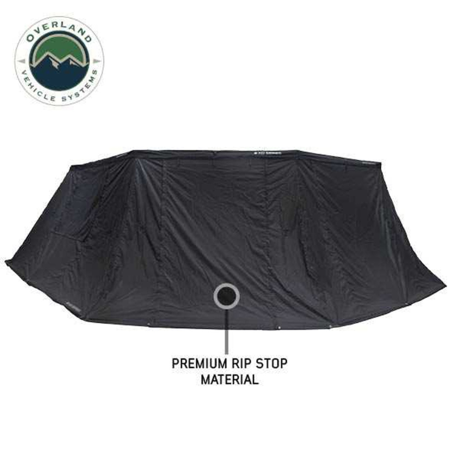 OVS XD Nomadic 270 Degree Awning & Wall Kit Combo - Lights, Black Out, Black Body , Trim, and Travel Cover awning walls