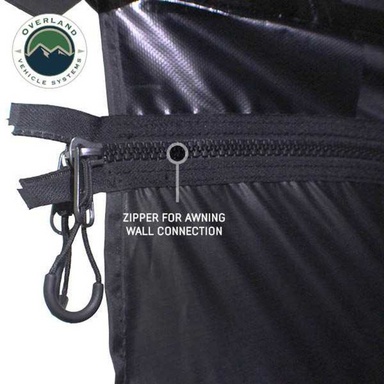 OVS XD Nomadic 270 Degree Awning & Wall Kit Combo - Lights, Black Out, Black Body , Trim, and Travel Cover zipper for awning wall connection 