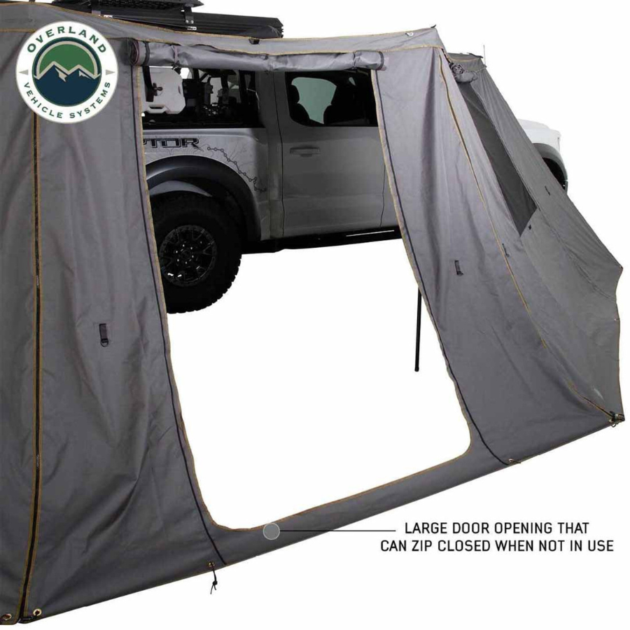 OVS HD Nomadic 270 Degree Awning Wall 1 with Door & Window - Passenger Side large door opening