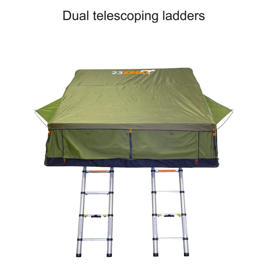 23ZERO Walkabout 87 2.0 – Biggest RTT – now with Heater & Cooler Port dual telescoping ladders