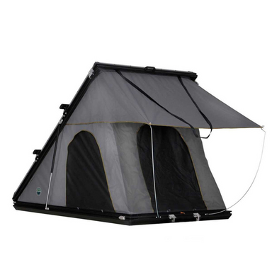 OVS HD Mamba Clam Shell Aluminum Hard Shell Roof Top Tent, Grey Body & Green Trim