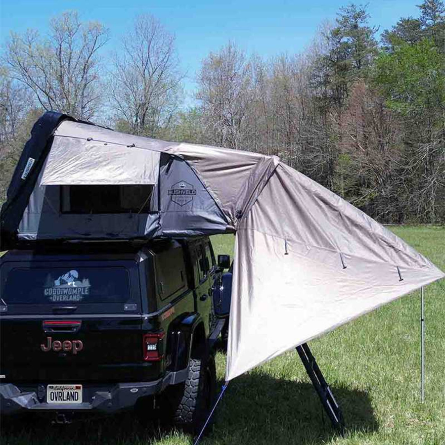 OVS HD Bushveld Hard Shell Roof Top Tent Awning For 4 Person Roof Top Tent on jeep