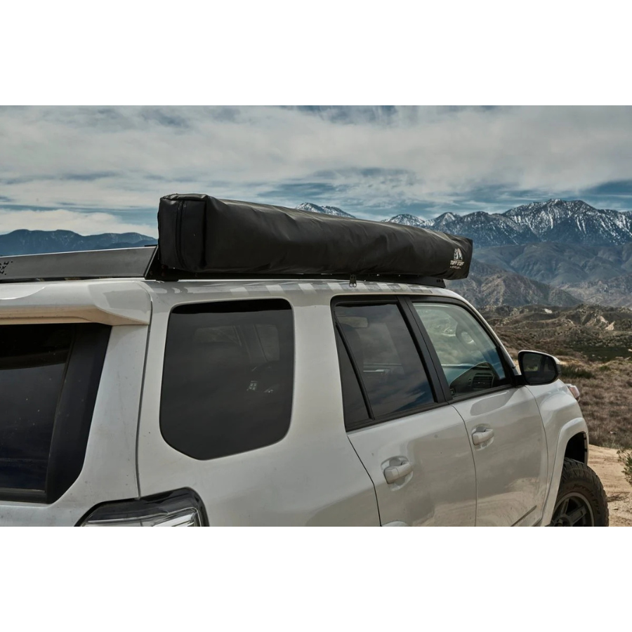 Tuff Stuff Overland 270 Degree Awning, Compact, Driver Side, C-Channel Aluminum, Olive closed