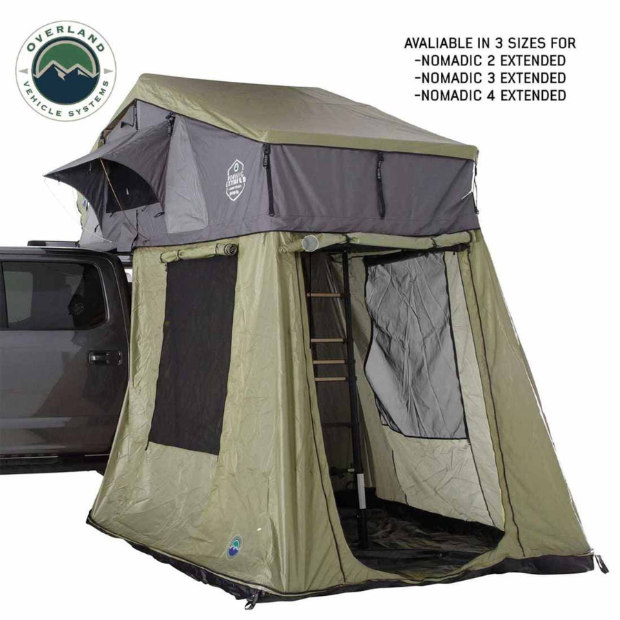 OVS HD Nomadic 4 Roof Top Tent Annex Green Base With Black Floor & Travel Cover available in 3 sizes