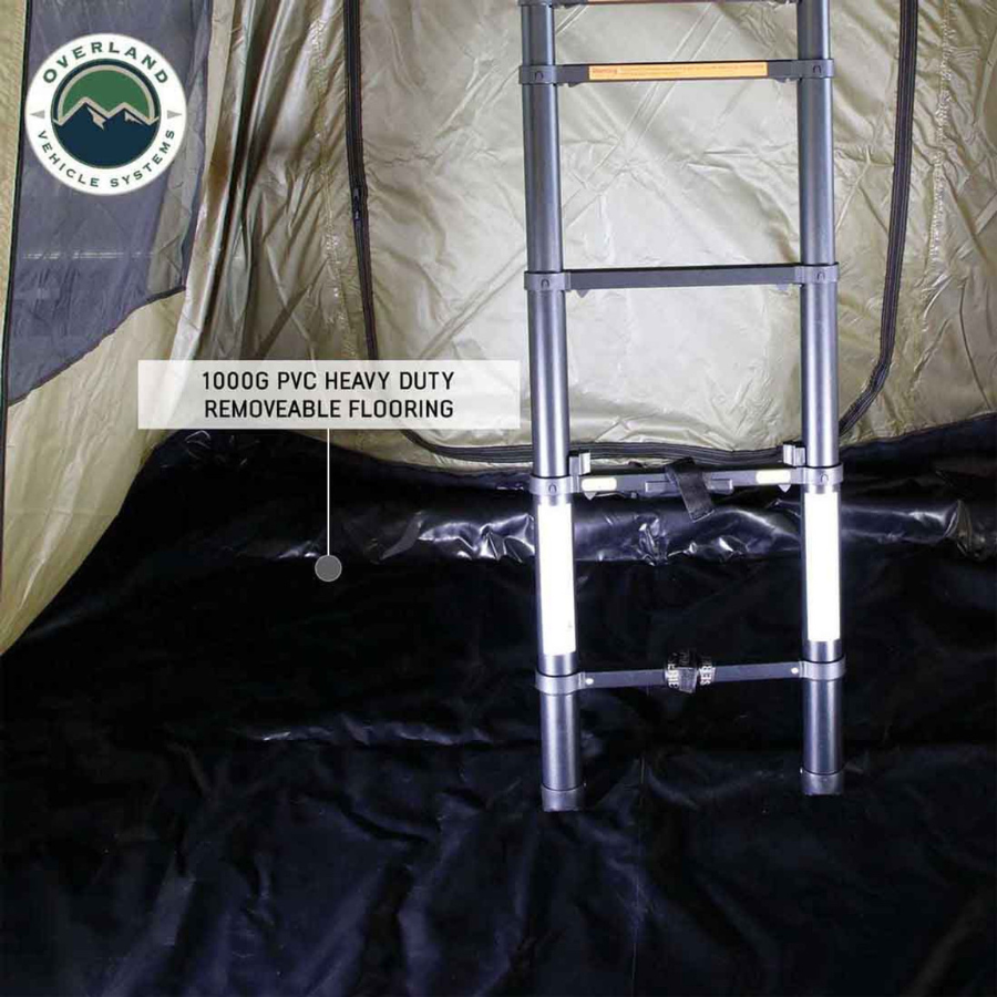 OVS HD Nomadic 4 Roof Top Tent Annex Green Base With Black Floor & Travel Cover removable flooring