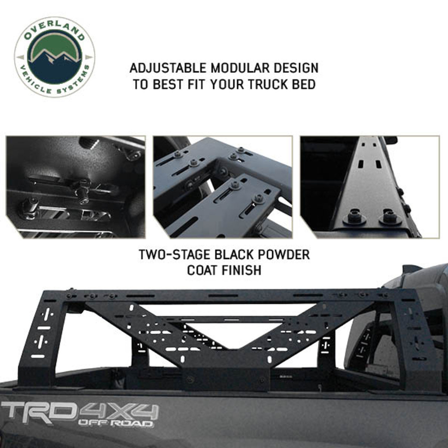 OVS Mid Height Rack For Full Size Trucks two stage black powder coat finish