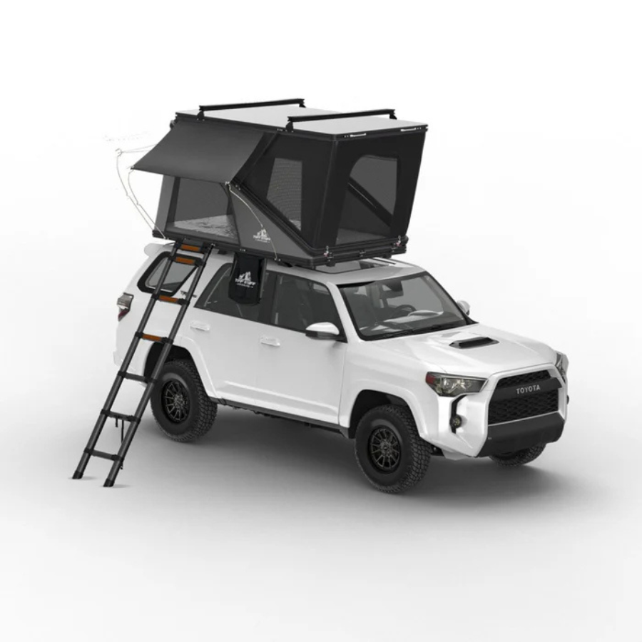 Tuff Stuff Overland Alpine 51 Hardshell Rooftop Tent, Aluminum, 2 Person, Black front left view