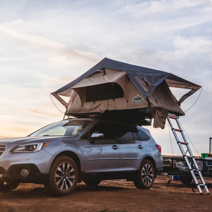 Tuff Stuff Overland Trailhead Rooftop Tent, 2 Person, Tan outdoor front left view