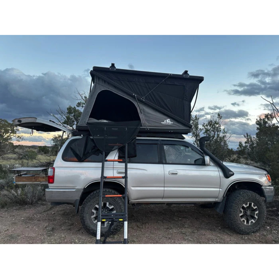 Tuff Stuff Overland Alpine 51 Hardshell Rooftop Tent, Aluminum, 2 Person, Black outdoor side view