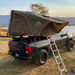 Tuff Stuff Overland Alpha Hardshell Rooftop Tent, ABS, 2-3 Person, Gray left front corner view