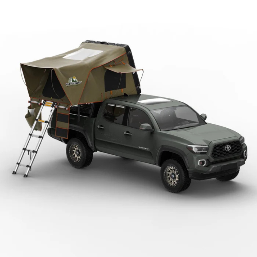 Tuff Stuff Overland Alpha II Hardshell Rooftop Tent, ABS, 2 Person, Black front right profile view