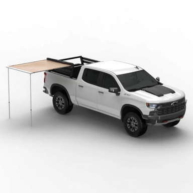 Tuff Stuff Overland Truck or Car Awning, 4.5x6 Feet, Poly-Cotton Ripstop Fabric, Tan top right view