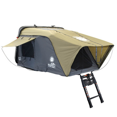 OVS HD Bundu Cantilever Hard Shell Roof Top Tent, Grey Body & Green Rainfly