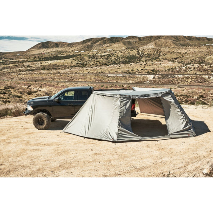 Body Armor 4x4 Sky Ridge 270 Awning Wall Kit 1 (1 Door/1 Wall) front view with door open