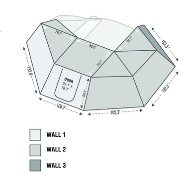 OVS HD Nomadic 270 Awning Wall 3 dimensions