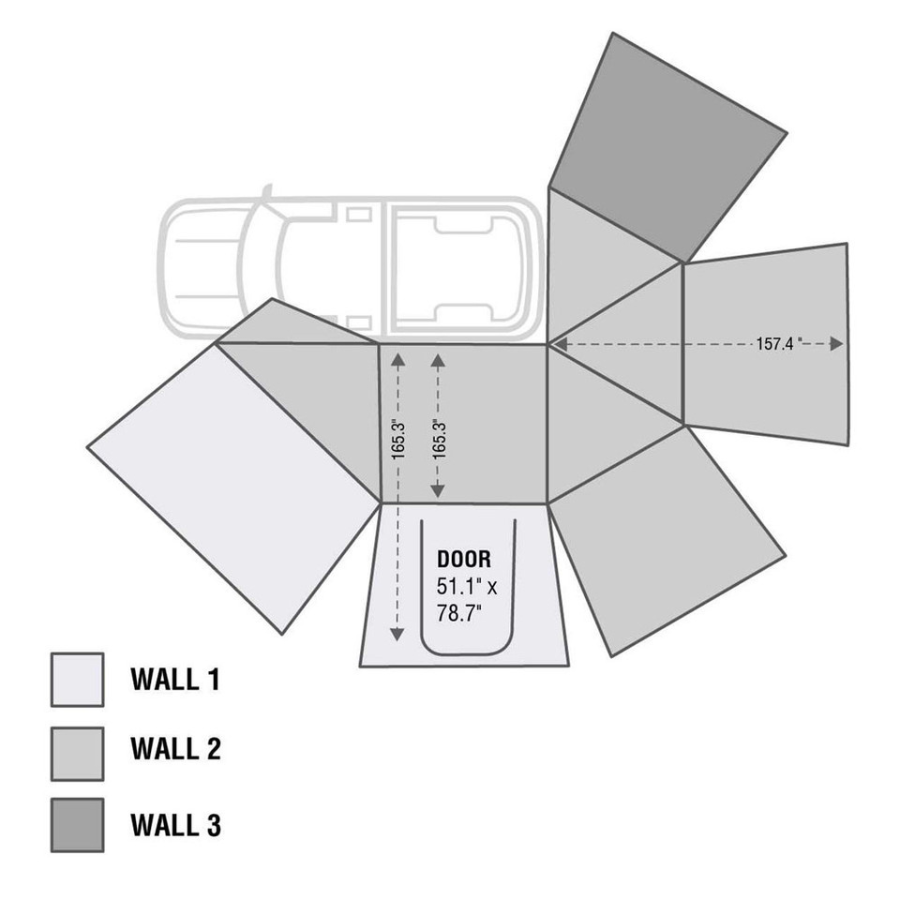 OVS HD Nomadic 270 Awning Wall 3 dimensions