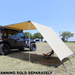 Tuff Stuff Overland Truck or Car Awning Shade Wall, 6.5x8 Feet, Poly-Cotton Ripstop front left view