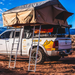 Tuff Stuff Overland Elite Rooftop Tent Includes Annex Room, 4-5 Person, Tan front right view