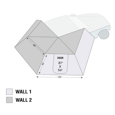 OVS HD Nomadic 270 LT Awning Wall 1 - Passenger Side dimensions