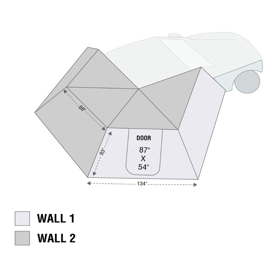 OVS HD Nomadic 270 LT Awning Wall 1 - Passenger Side dimensions