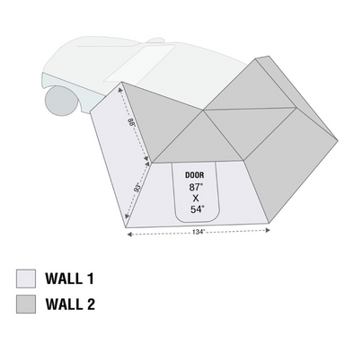 OVS HD Nomadic 270 LT Awning Wall 1 - Driver Side dimensions