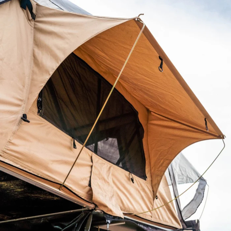 Tuff Stuff Overland Trailhead Rooftop Tent, 2 Person, Tan exterior window