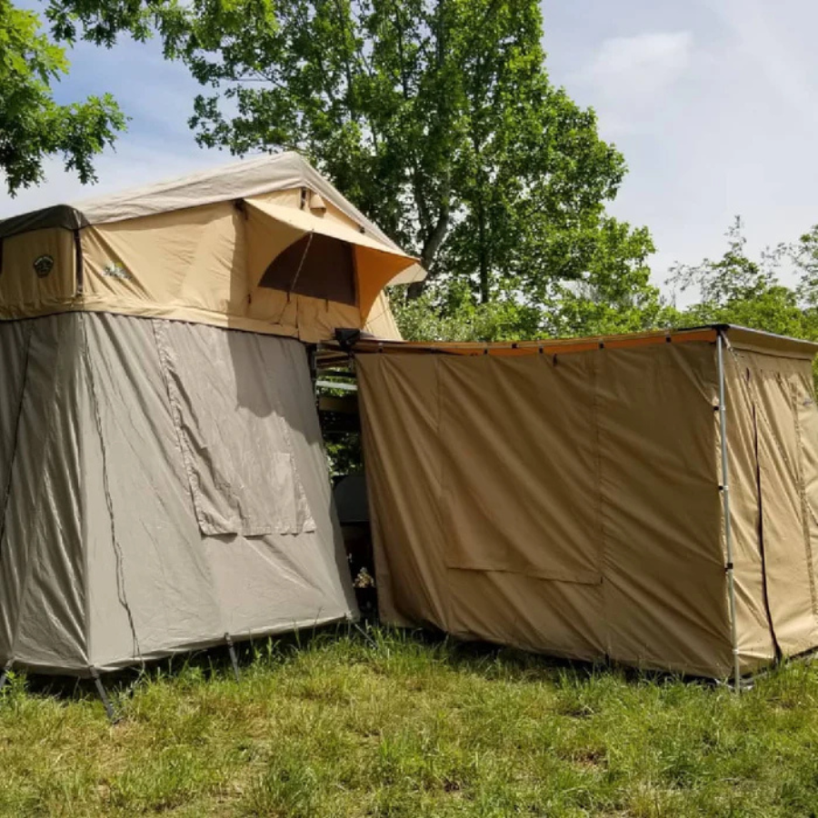 Tuff Stuff Overland Awning Shelter Room w/ PVC Floor, 280G Material, 6.5'x8' with roof top tent and annex