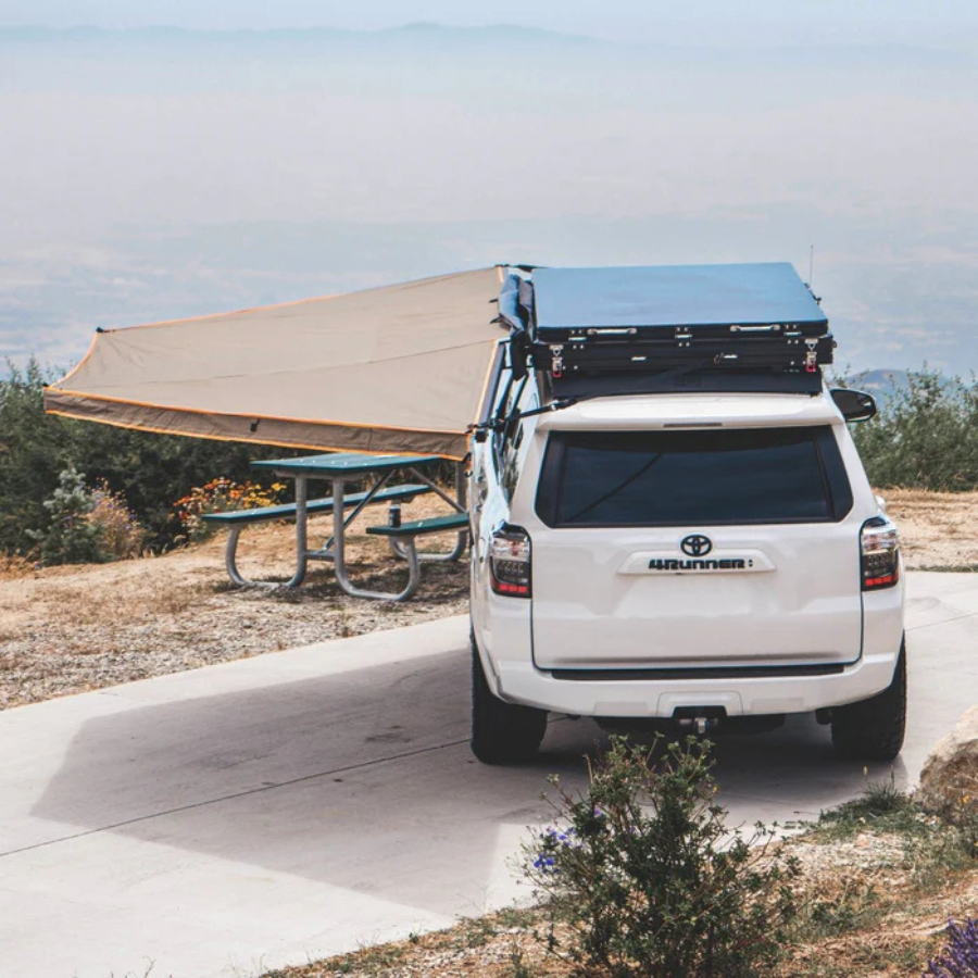 Tuff Stuff Overland 180 Degree Awning, XL, Driver or Passenger Side, C-Channel Aluminum, Olive rear view