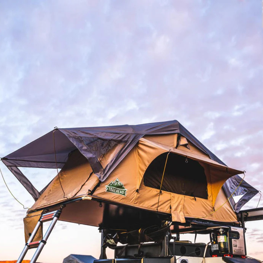 Tuff Stuff Overland Trailhead Rooftop Tent, 2 Person, Tan side view