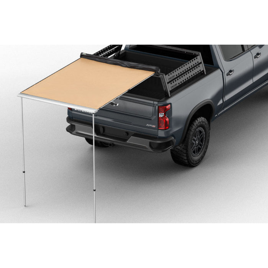 Tuff Stuff Overland Truck or Car Awning, 4.5x6 Feet, Poly-Cotton Ripstop Fabric, Tan top view