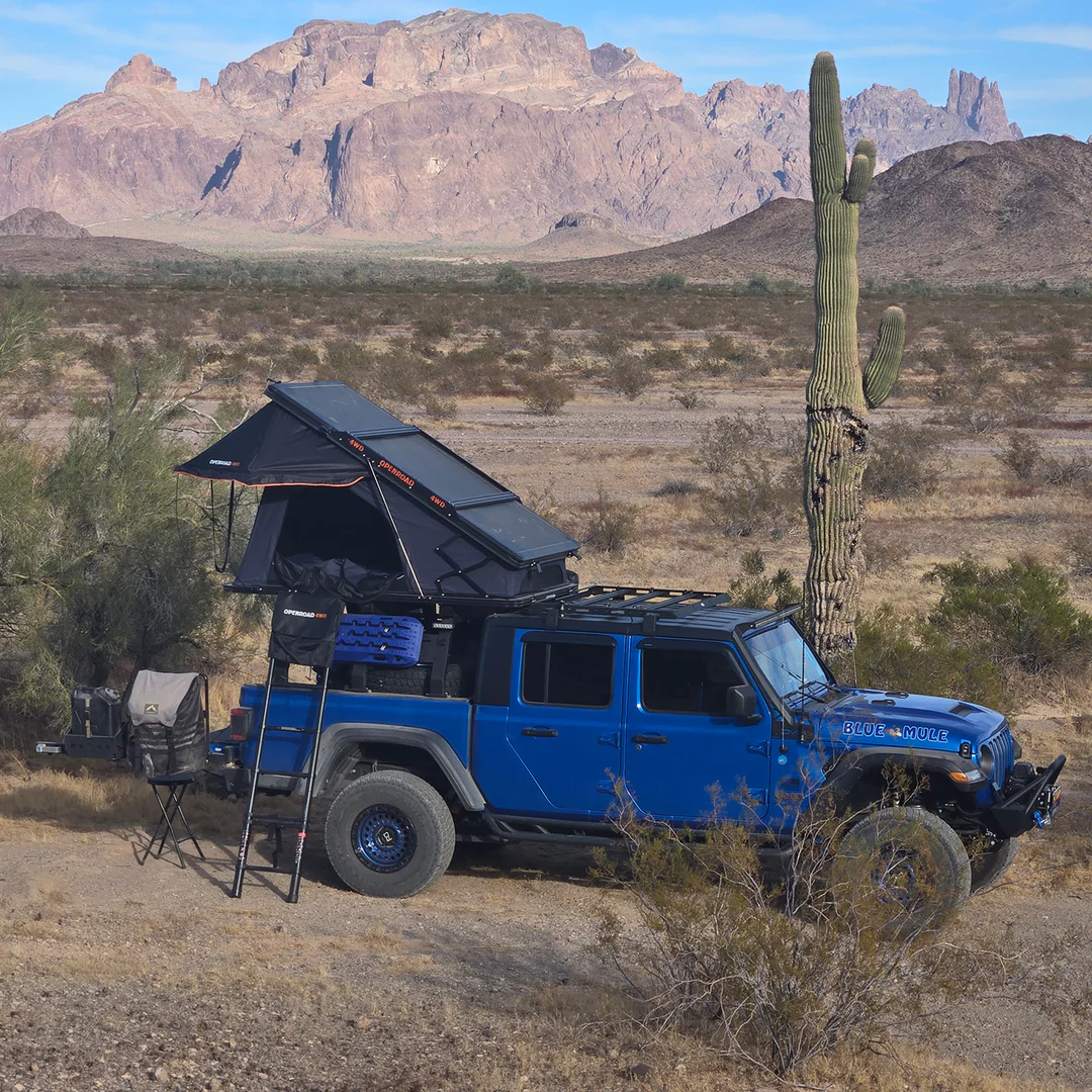 OPENROAD Aluminum Hard Shell Best Roof Top Tent-PeakRoof LT Series on jeep