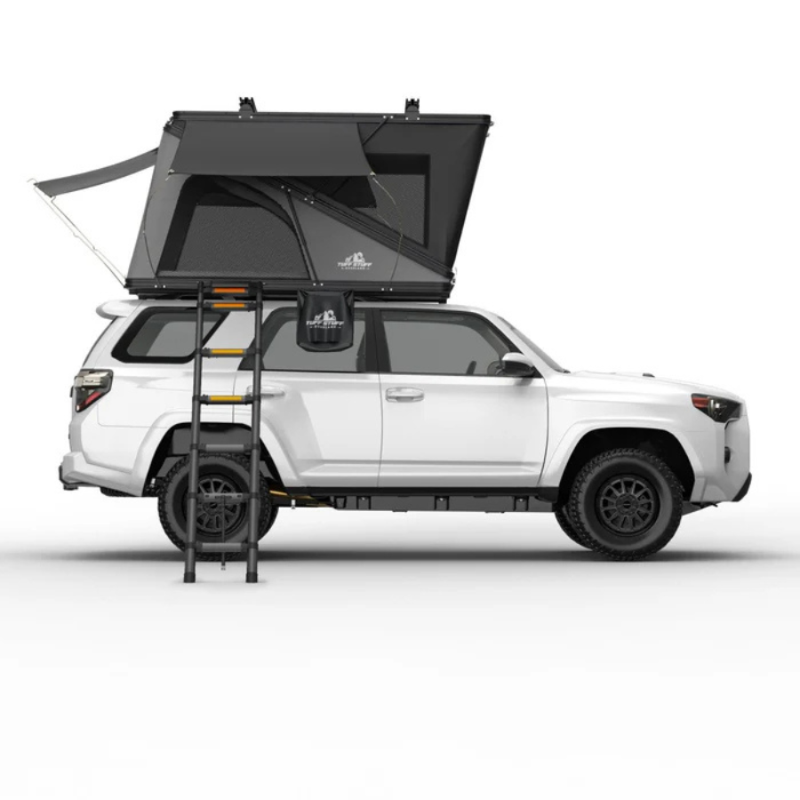 Tuff Stuff Overland Alpine 51 Hardshell Rooftop Tent, Aluminum, 2 Person, Black left side view