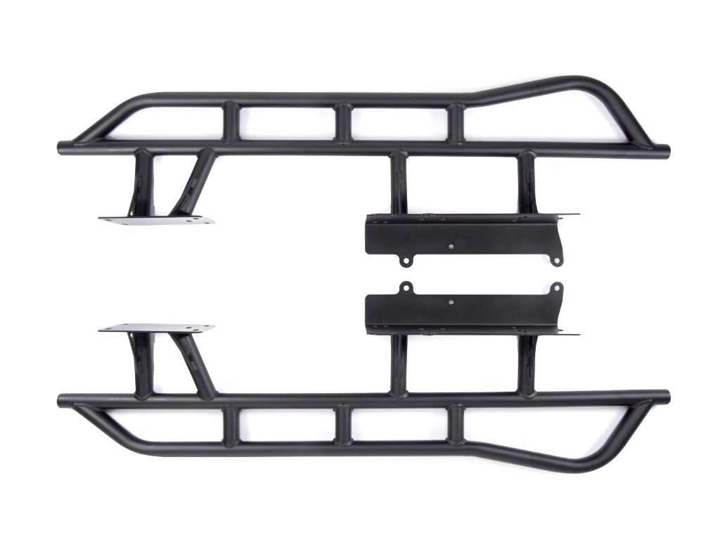 Cali Raised LED 2003-2009 TOYOTA 4RUNNER STEP EDITION BOLT ON ROCK SLIDERS top view kick-out