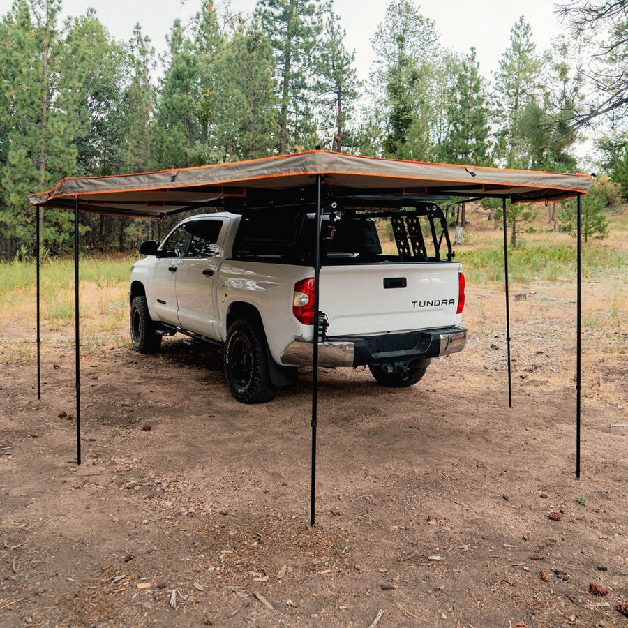 Tuff Stuff Overland 270 Degree Awning, XL, Driver Side, C-Channel Aluminum, Olive front view