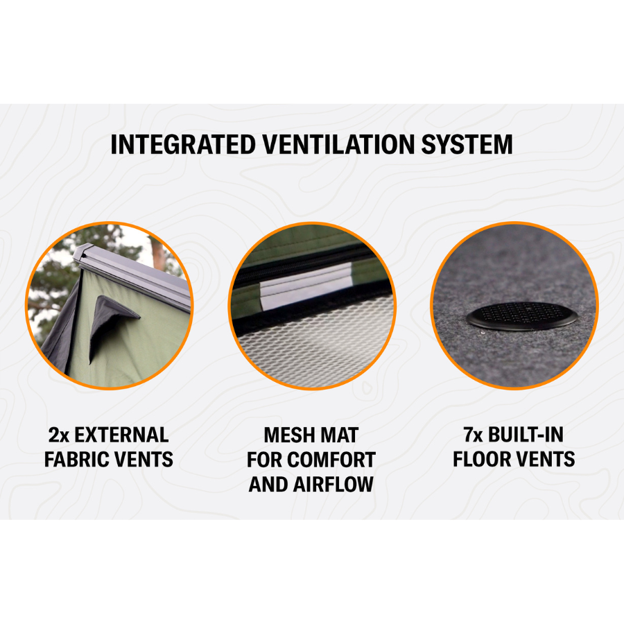 TentBox Cargo 2.0 Rooftop Tent ventilation system info